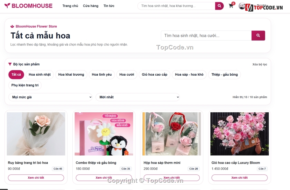 website,bán hoa,website bán hoa